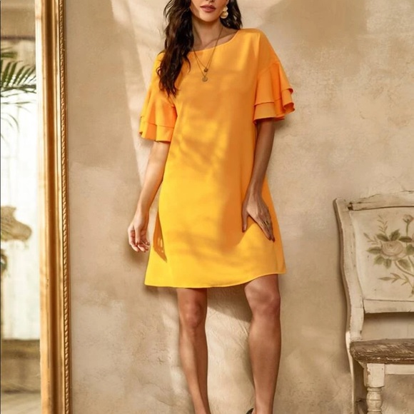 Boho layered butterfly sleeve tunic dress - Picture 4 of 7